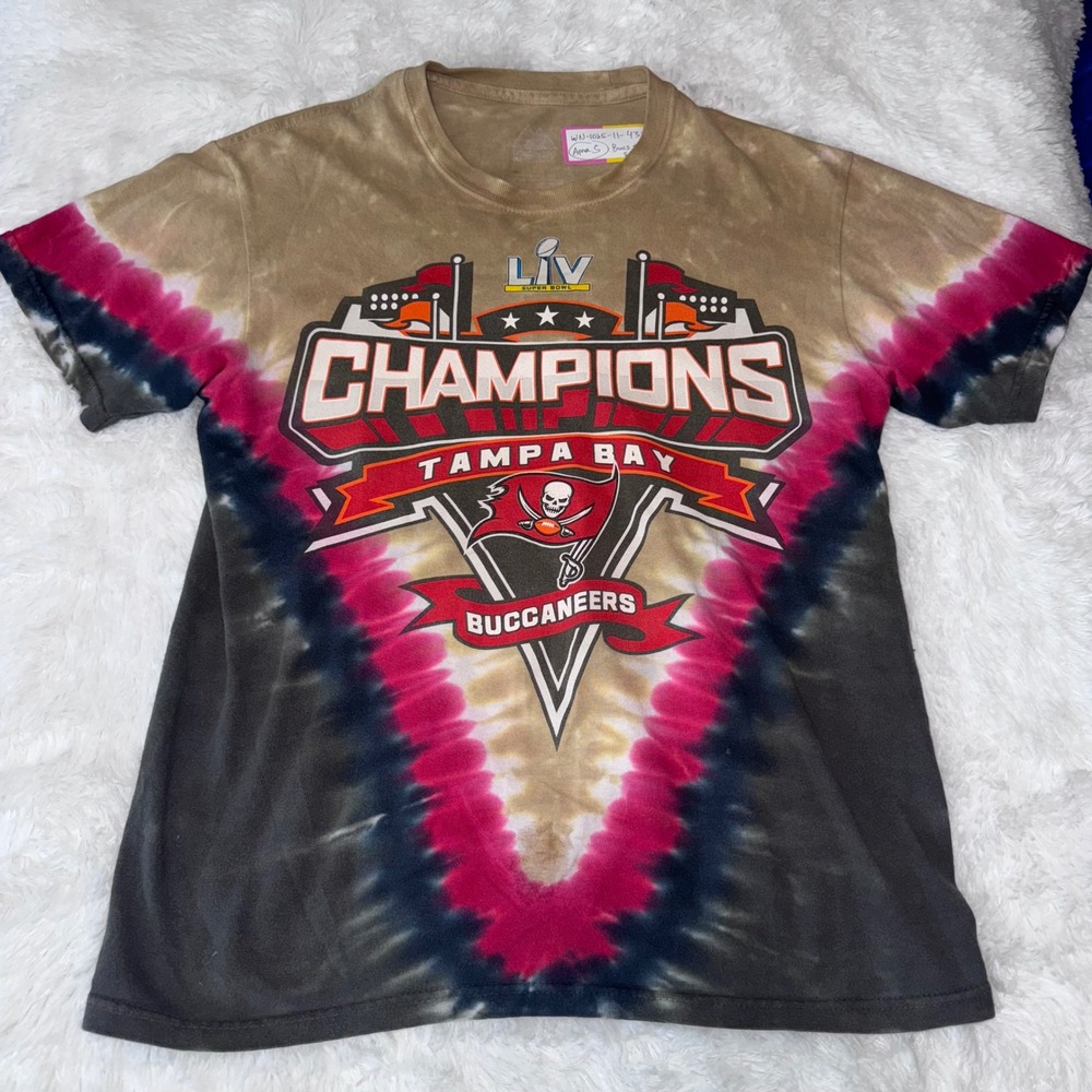 Tampa Bay Buccaneers Super Bowl LIV Champions Tie Dye‎ T Shirt Men Size S